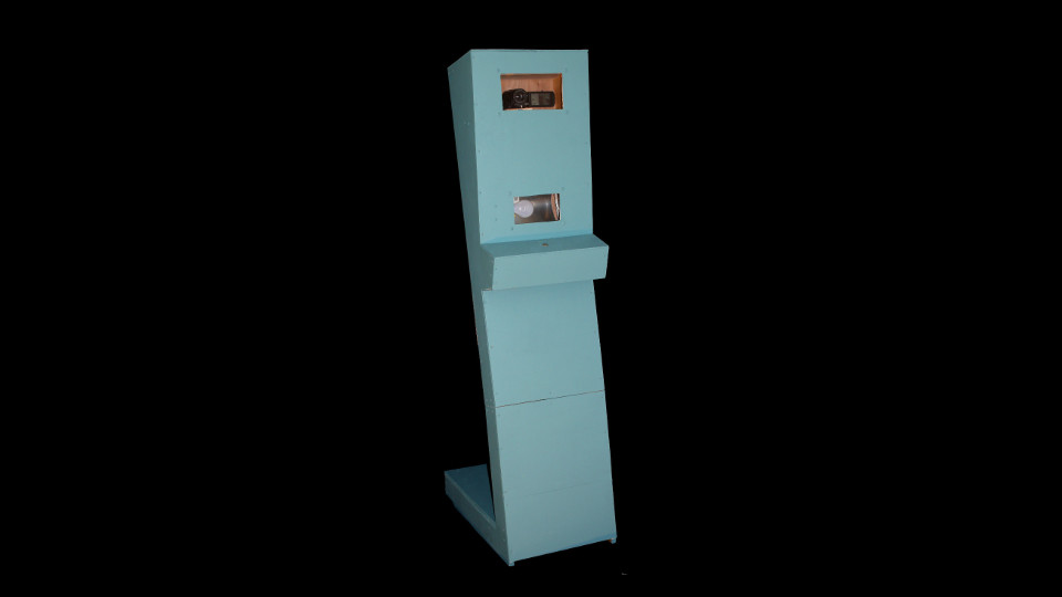 Fig.1 - The assembled and painted video kiosk apparatus.